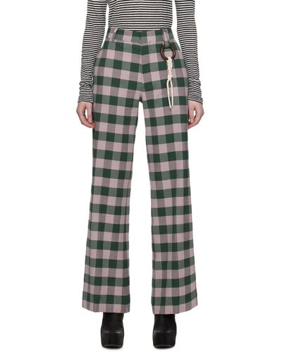 Charles Jeffrey Gingham Pants - Black