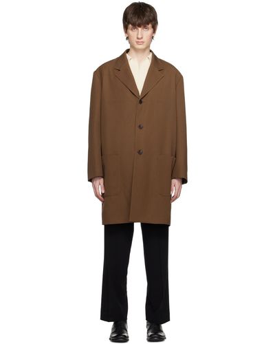 AURALEE Manteau brun à trois boutons - Noir