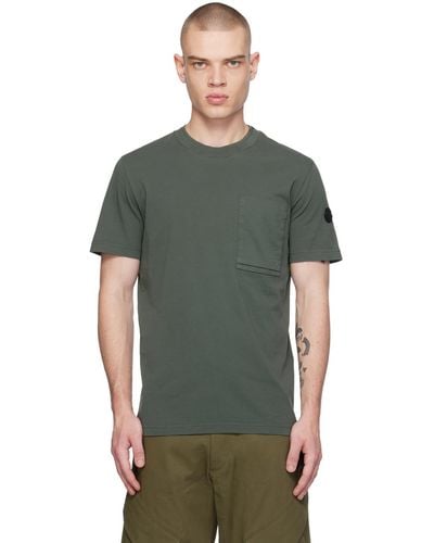 Moncler T-shirt vert à poche plaquée