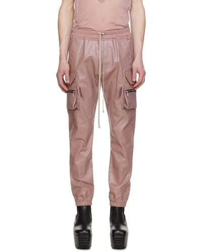 Rick Owens Pink Mastodon Denim Cargo Trousers - Multicolour