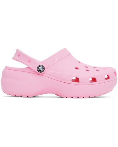 Crocs™ Pink Classic Platform Clogs - Black