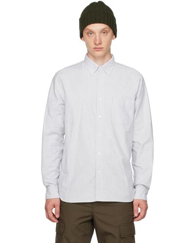 Beams Plus Striped Shirt - White