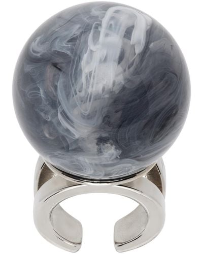 Jean Paul Gaultier Silver & Black La Manso Edition 'the Smoke Ball' Ring - Gray