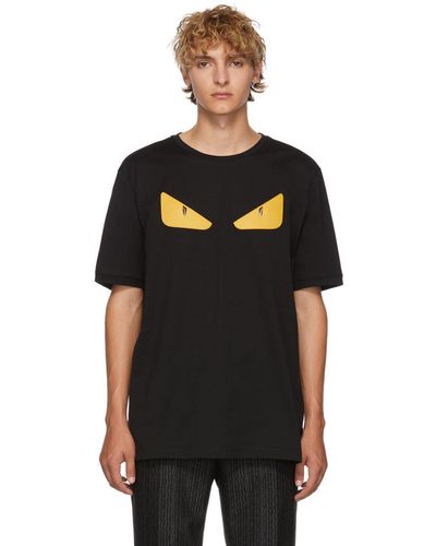 Fendi Ff Logo Flocked T-shirt in Black for Men