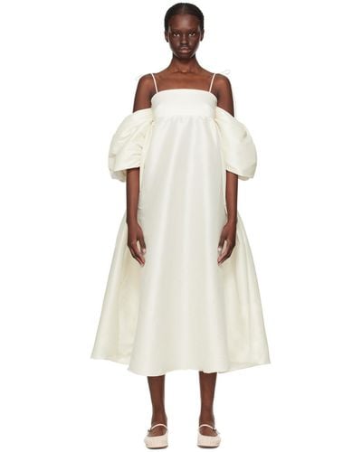 Kika Vargas Off-white Roberta Midi Dress - Natural