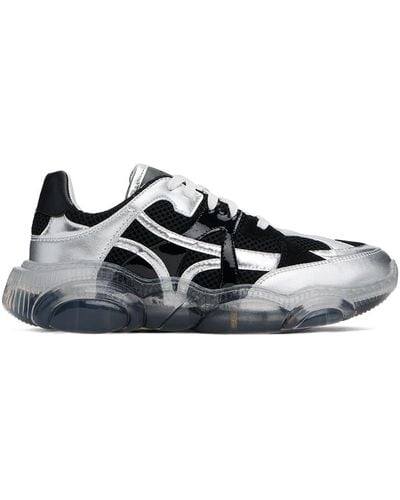 Moschino Black Mesh Teddy Transparent Sole Trainers