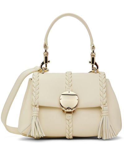 Chloé White Penelope Mini Soft Bag - Natural