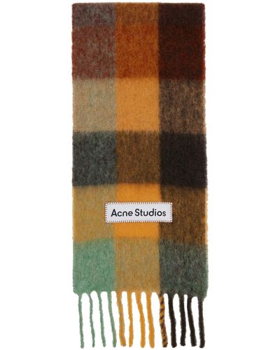 Acne Studios Brown & Orange Check Scarf - Multicolor