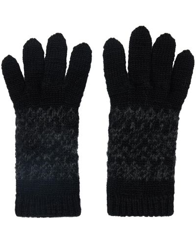 Y's Yohji Yamamoto Fair Isle Gloves - Black