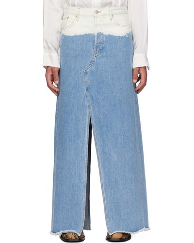 Dries Van Noten Ssense Exclusive Blue & White Jeans