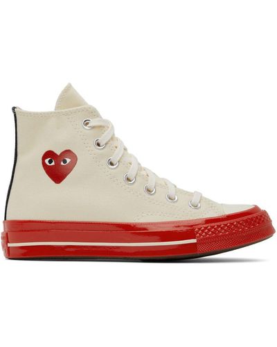 COMME DES GARÇONS PLAY Off- & Converse Edition Chuck 70 High-Top Sneakers - Red