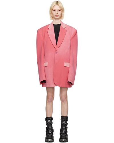 Vetements Pink Faded Blazer - Red