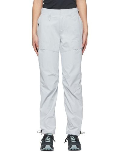 On Shoes Gray Explorer Sport Pants - White