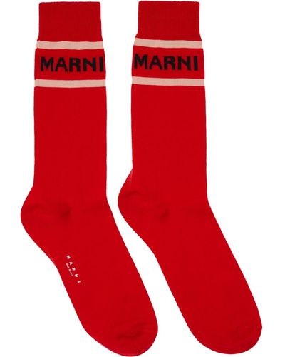 Marni Red Logo Socks