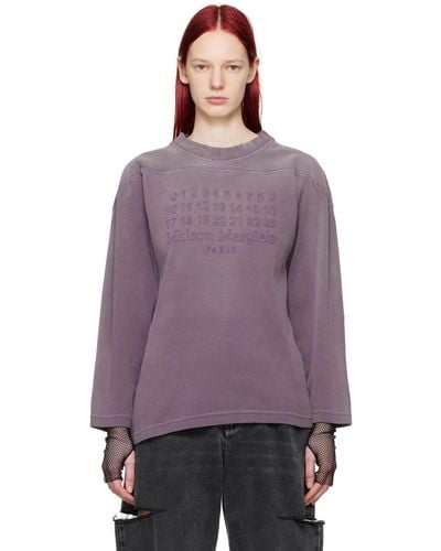 Maison Margiela Embroide Sweatshirt - Purple