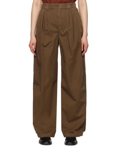 Lemaire Wide-leg Trousers - Brown