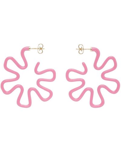 Bea Bongiasca Grandes boucles d'oreilles margherita roses - Noir