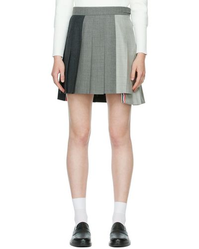 Thom Browne Thom E Gray Wool Mini Skirt - Black