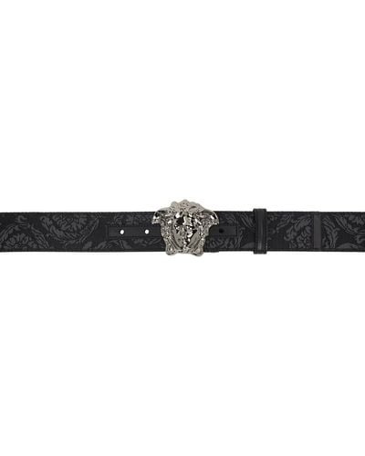 Versace Barocco 'la Medusa' Reversible Belt - Black