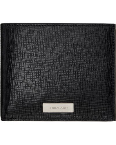 Ferragamo ロゴプレート 財布 - ブラック