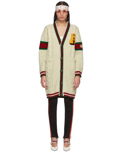 Gucci White Wool Guccy Tiger Cardigan