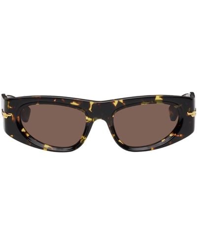 Bottega Veneta Tortoiseshell Classic Oval Sunglasses - Black