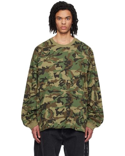 MASTERMIND WORLD Khaki Oversized Long Sleeve T-Shirt - Green