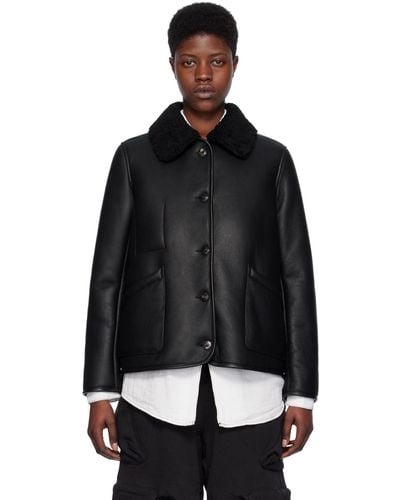YMC Brainticket Leather Jacket - Black