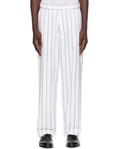 Officine Generale White Grant Trousers - Multicolour