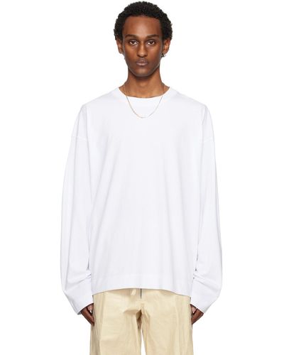 Dries Van Noten White Loose-fit Long Sleeve T-shirt
