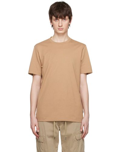 BOSS ブラウン ボンディングロゴ Tシャツ - マルチカラー