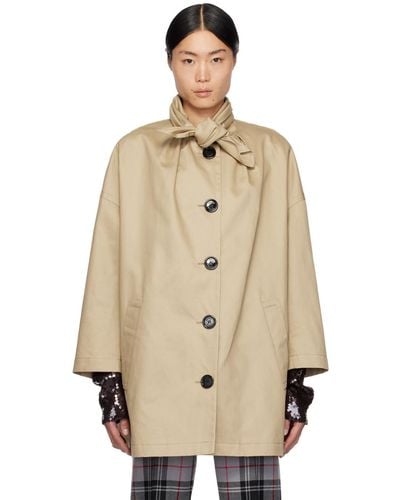 MERYLL ROGGE Button Trench Coat - Natural