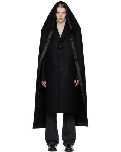 MERYLL ROGGE Manteau noir à capuche