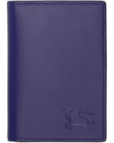 Burberry Blue Ekd Folding Card Holder