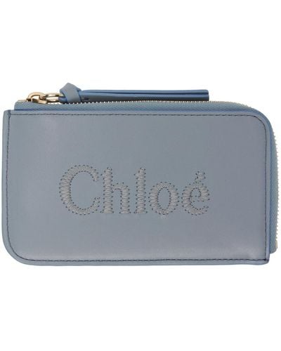 Chloé Blue Small Sense Card Holder - Black