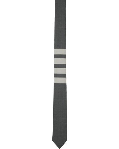 Thom Browne Plain Weave Engineered 4-Bar Tie - Black