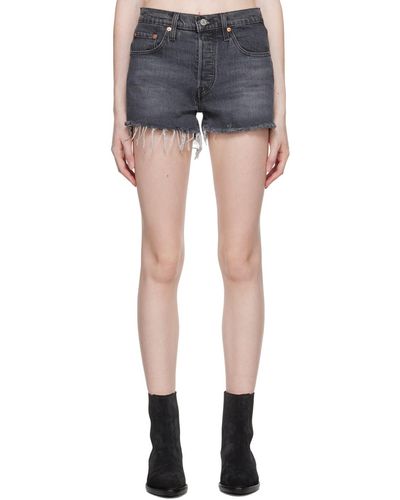 Levi's Short 501 noir en denim à taille haute