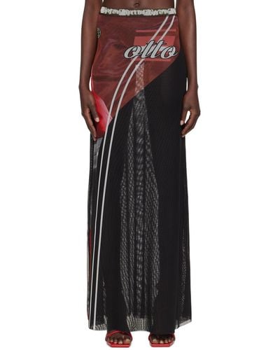OTTOLINGER Jupe longue rouge à image à logo imprimée - Noir