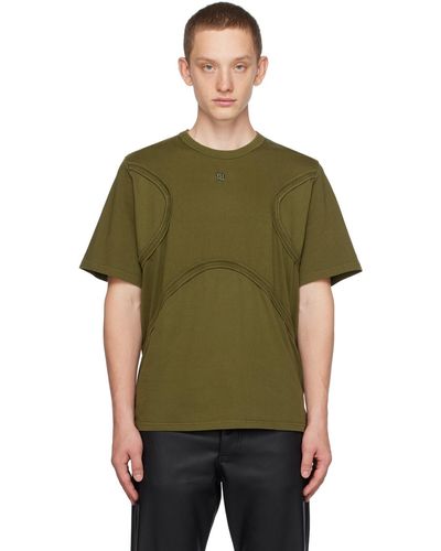 MISBHV T-shirt kaki à coutures graphiques - Vert