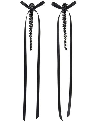 Simone Rocha Black Bow Ribbon Drip Earrings
