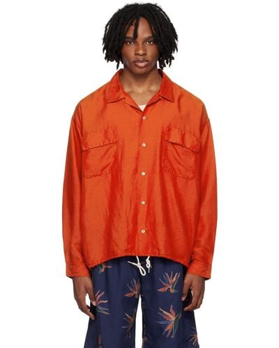 Nanamica オープンカラーシャツ - オレンジ