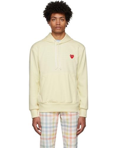 COMME DES GARÇONS PLAY Comme Des Garçons Play Jersey Heart Patch Hoodie - Multicolour