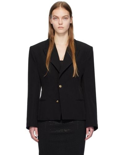 Versace Black Lace-up Blazer