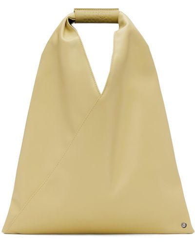MM6 by Maison Martin Margiela Green Triangle Classic Small Tote - Yellow