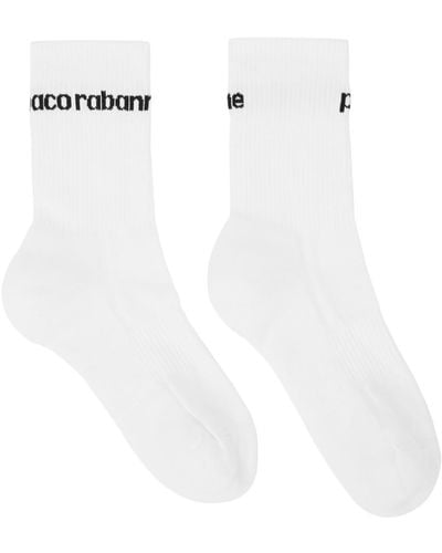 Rabanne Logo Socks - White
