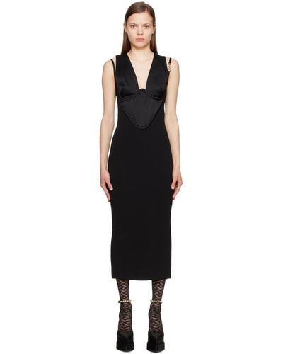 Versace メドゥーサ ミディアムドレス - ブラック