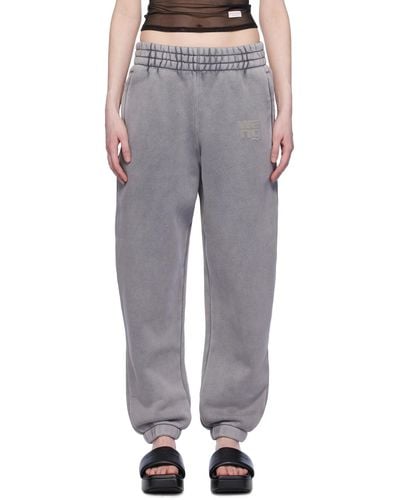 T By Alexander Wang Grey Bonded Lounge Trousers - Black