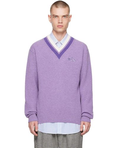Manors Golf 'the Open' Sweater - Purple