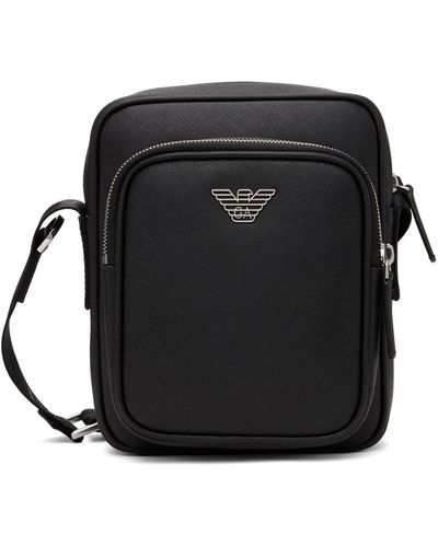 Emporio Armani Logo Plaque Messenger Bag - Black