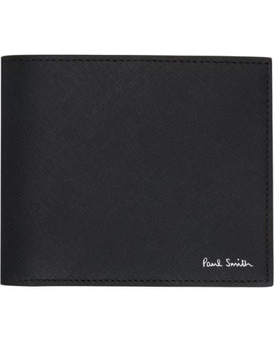 Paul Smith Mini portefeuille noir à deux volets et à image de montagne